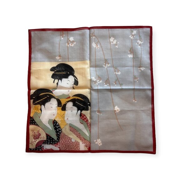 Japanese Geisha Square Scarf - Picture 2 of 4